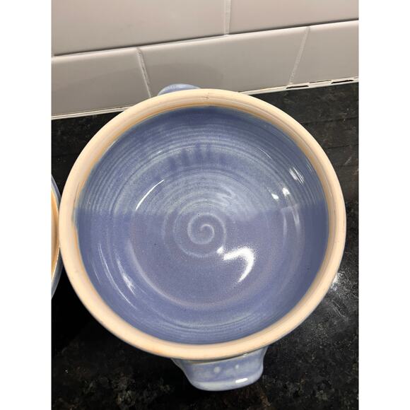 Vintage Stoneware Hand Painted Casserole‎ Dish with Flowers Purple - Picture 7 of 12